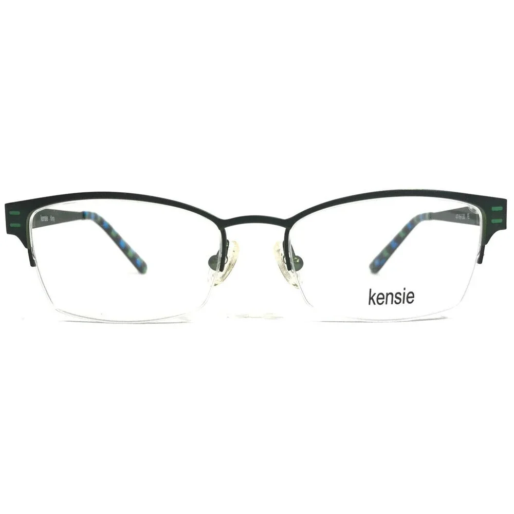 Kensie Eyeglasses Frames FLIRTY FE Green Rectangular Half Rim 47-16-130