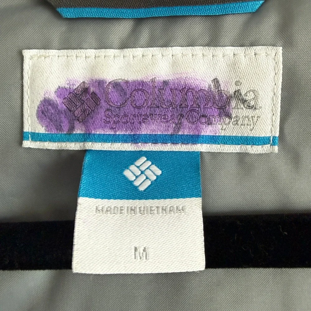 Columbia‎ Kids Grey Black Colorblock Outgrown Insulated Winter Hooded Jacket M