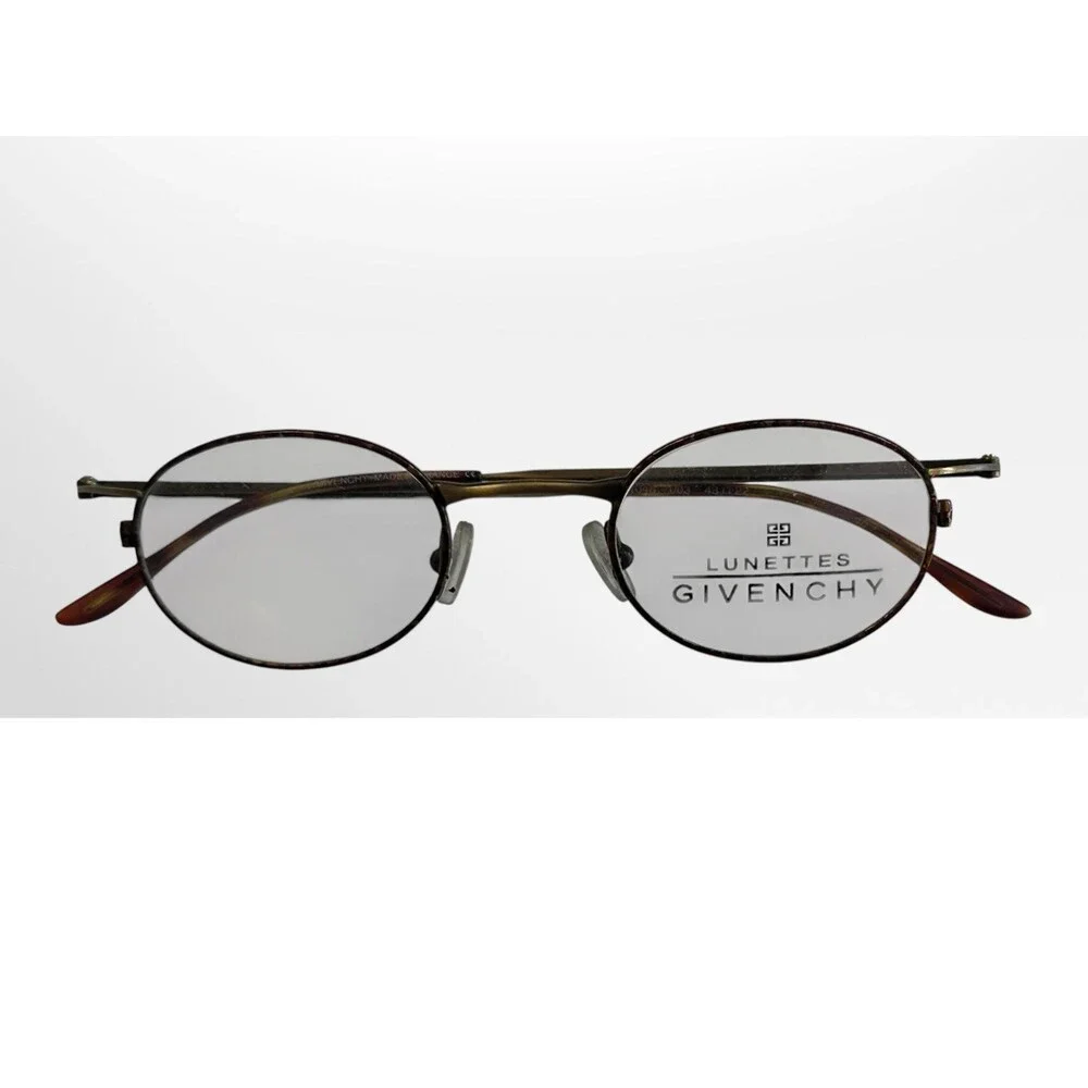 Vintage GIVENCHY Eyeglasses Antique Gold Oval Frame France