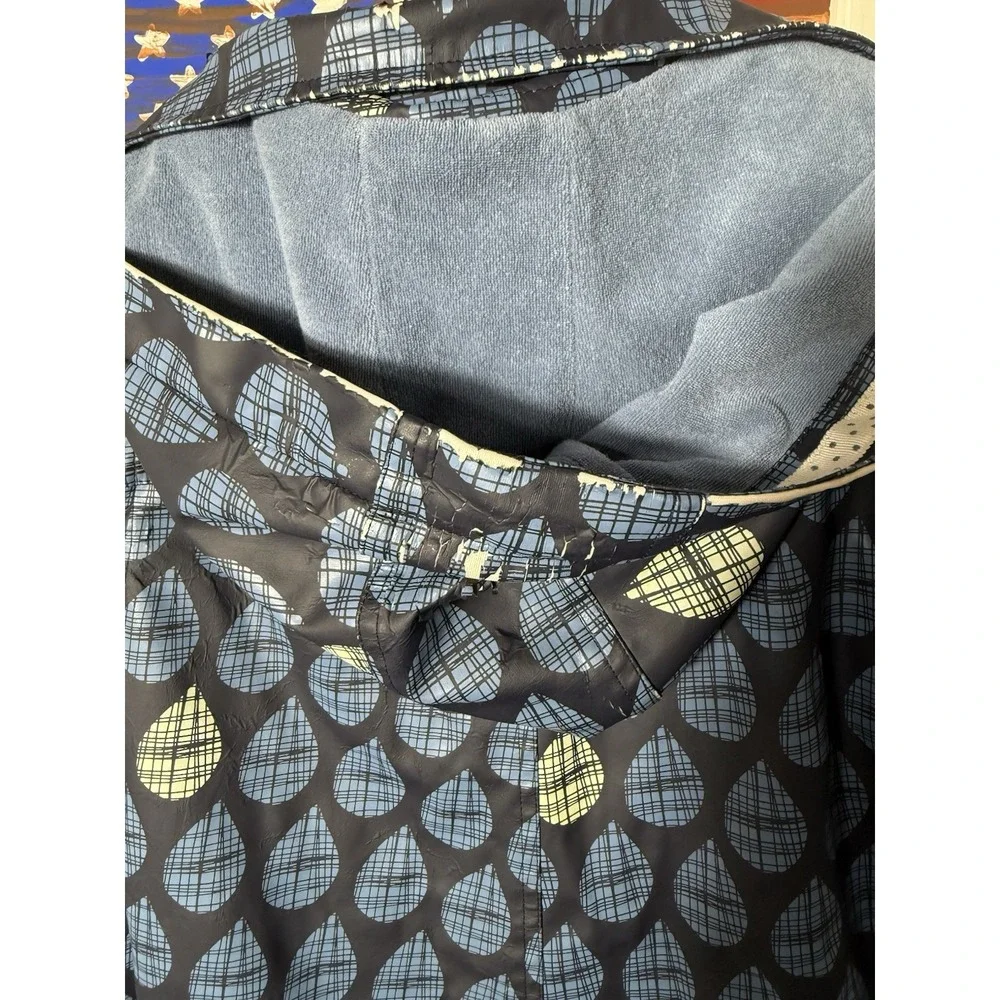 Hatley Raincoat Girls Size 12 Blue Plaid Raindrop‎ Fleece Lined Hooded Jacket