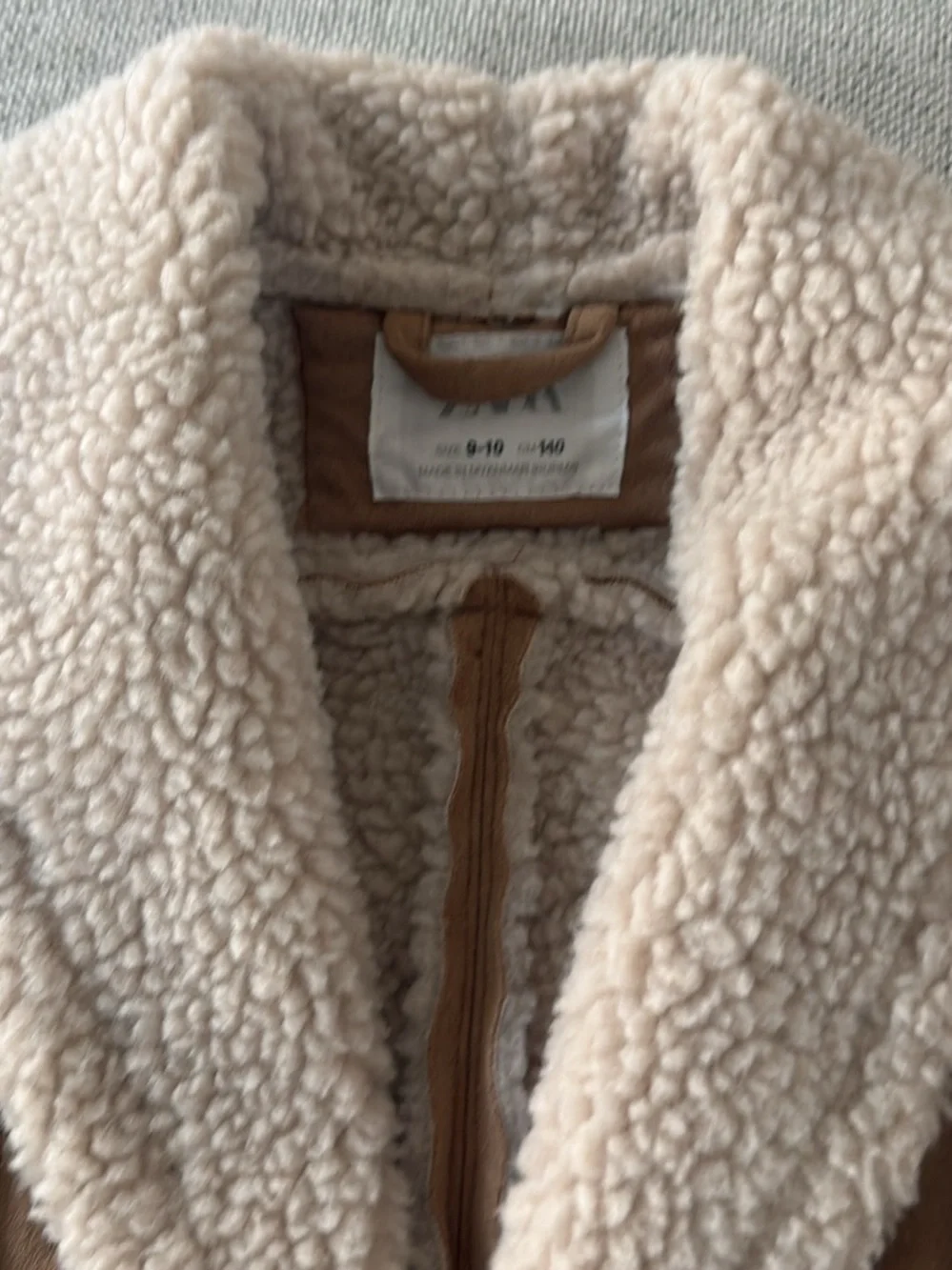 Kids Tan Shearling-Lined Vest - Cozy Faux-Suede Vest