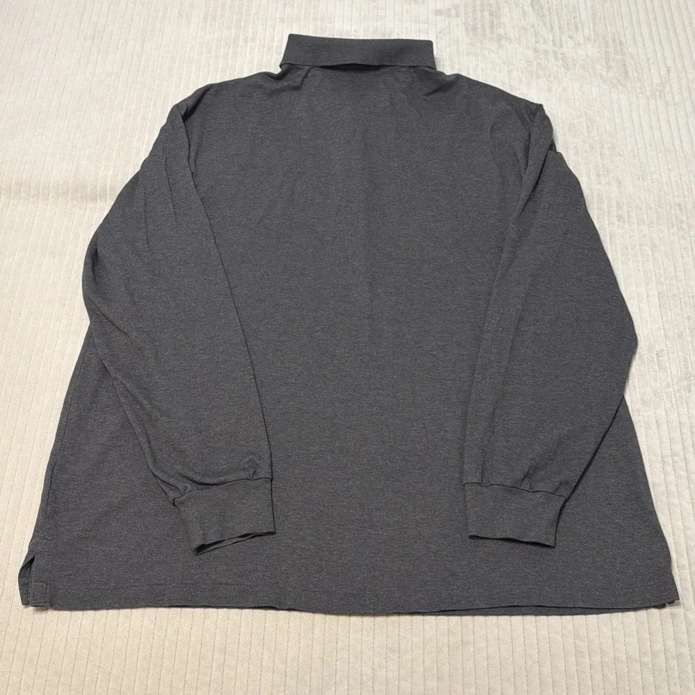 Polo Ralph Lauren Mens 2XL Henley Charcoal Long Sleeve Shirt Flesh Pony
