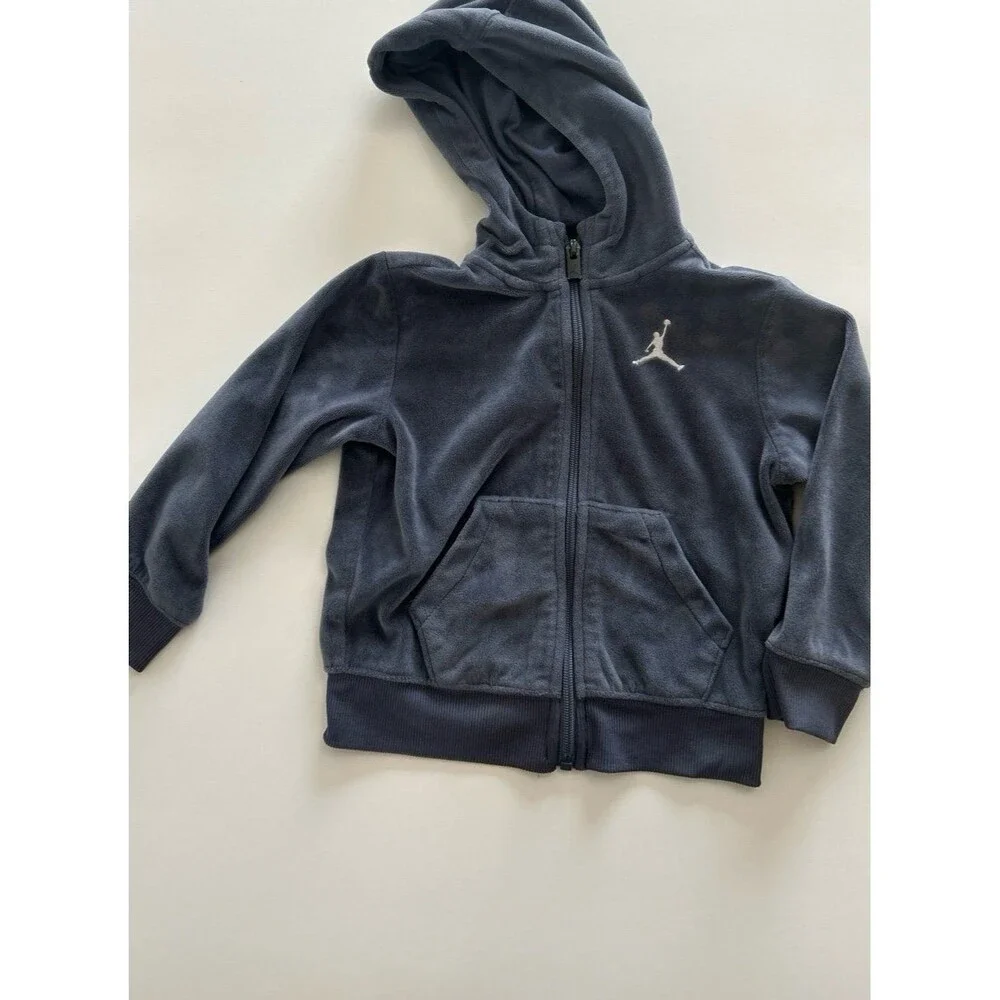 Jordan Essentials Kids Full-Zip Fleece Hoodie - Heather Blue size 24 months