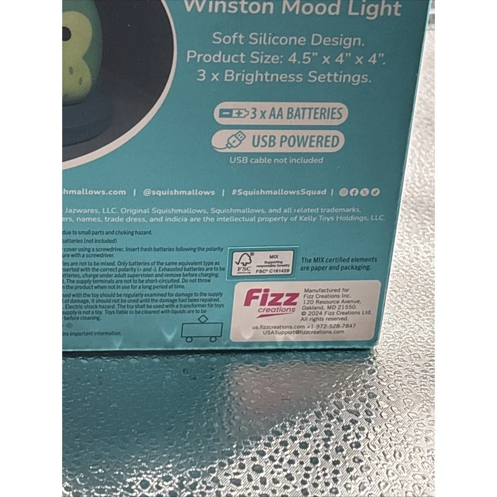 SQUISHMALLOWS Winston the Owl MOOD LIGHT Touch Control USB or Battery NEW Sealed