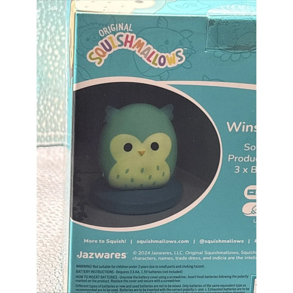 SQUISHMALLOWS Winston the Owl MOOD LIGHT Touch Control USB or Battery NEW Sealed