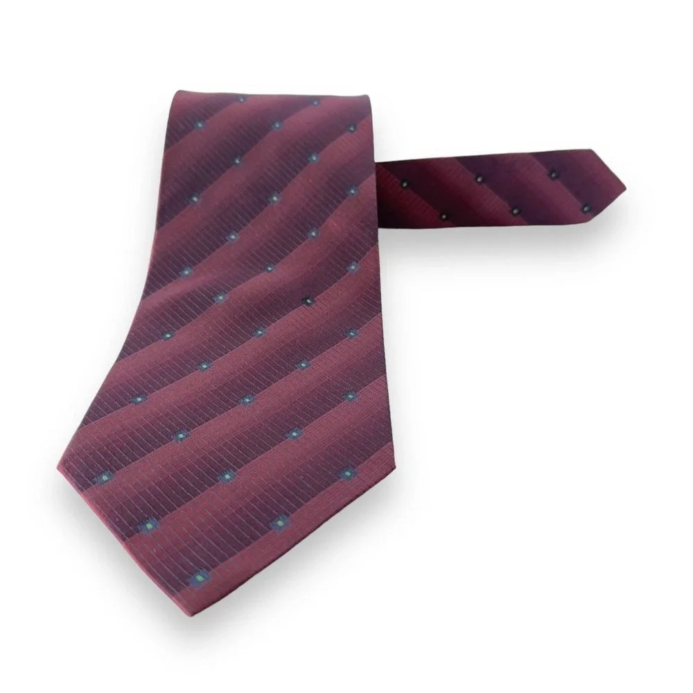 Rykiel Homme Mens Silk Tie 56‎ x 3.75 Burgundy Textured Designer French Luxury