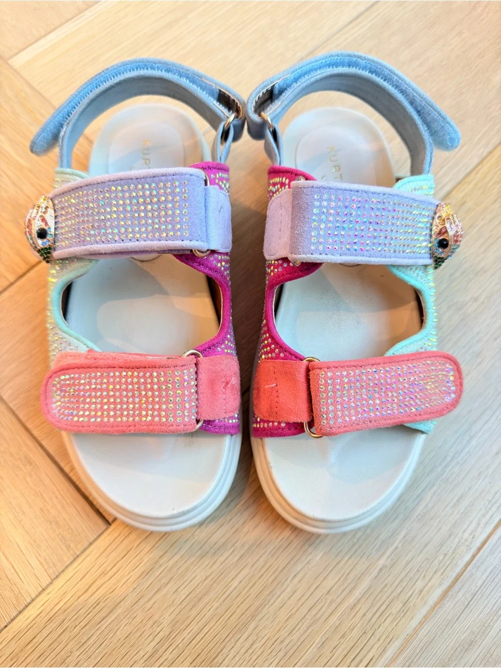 Kurt Geiger Girls Multicolor Sparkle Velcro Sandals