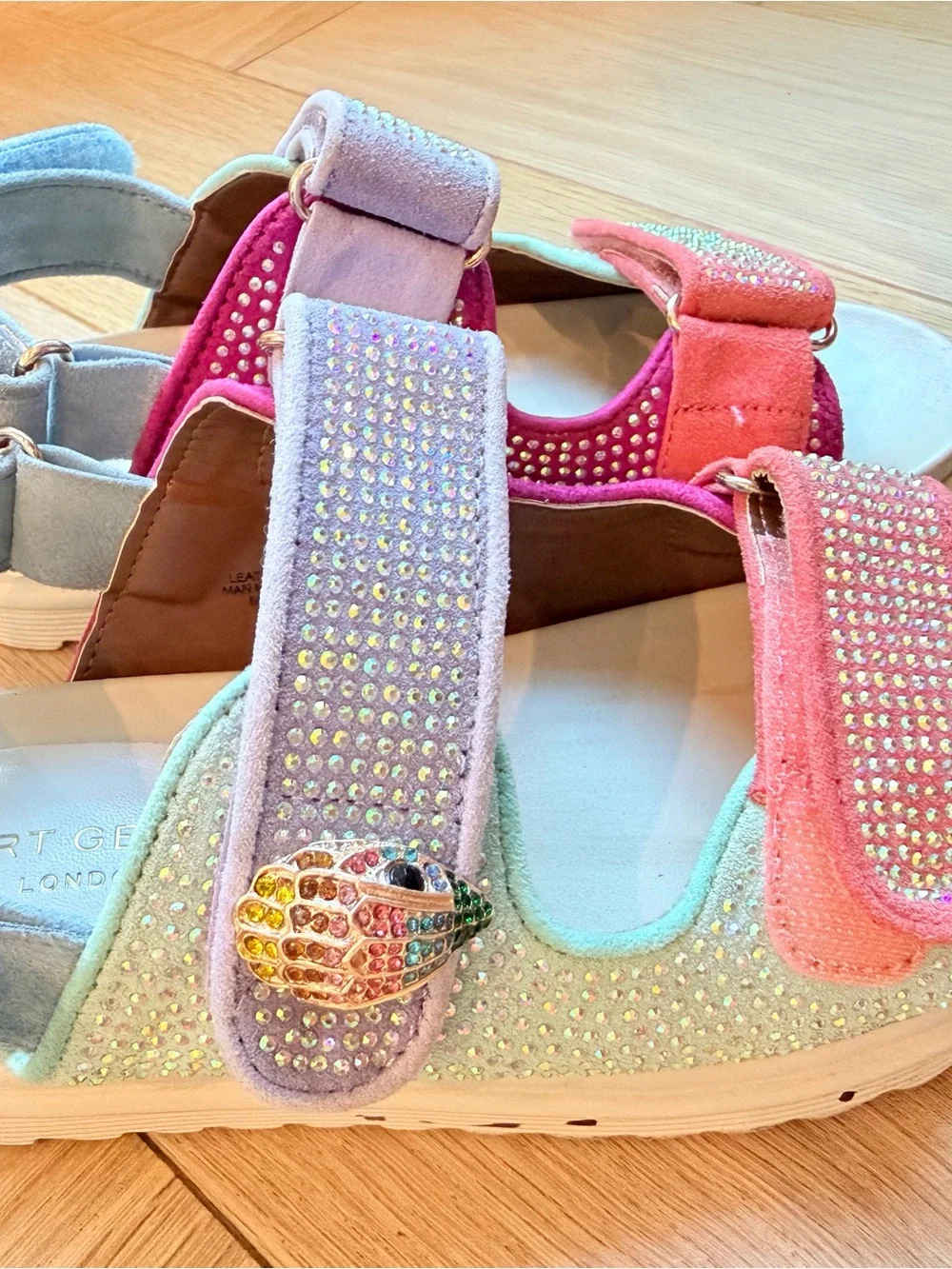 Kurt Geiger Girls Multicolor Sparkle Velcro Sandals