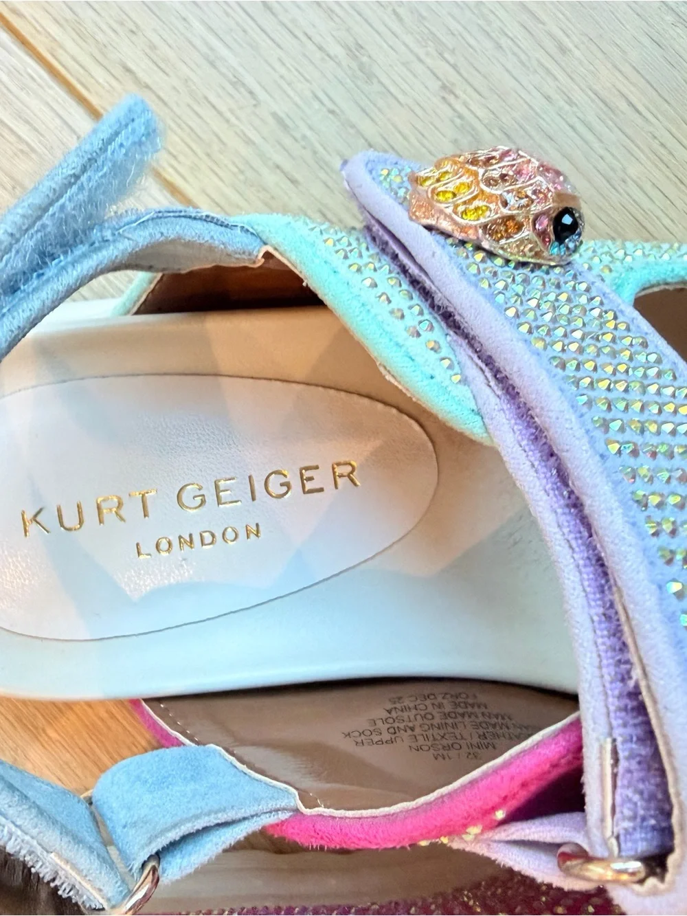 Kurt Geiger Girls Multicolor Sparkle Velcro Sandals