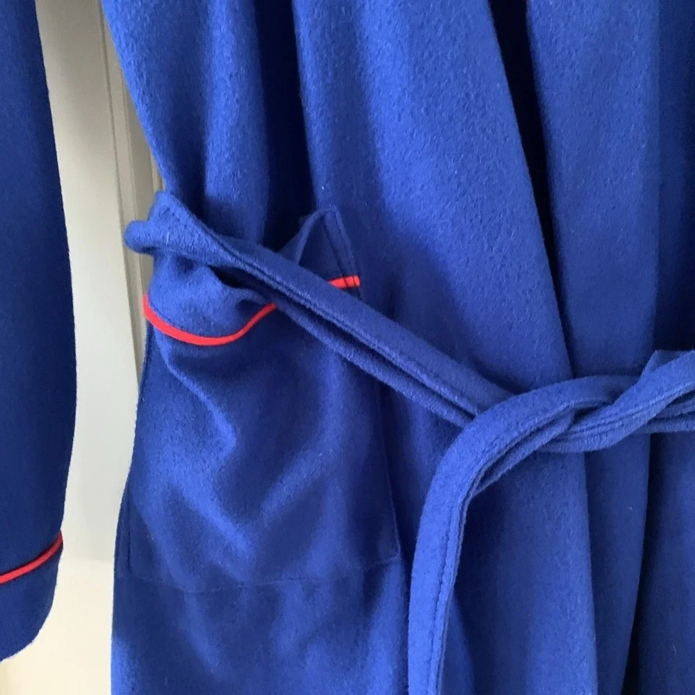 Vtg Tom & Jerry Boys Robe NWT Size 16 Made USA Crest On Pocket Blue W‎ Red Trim