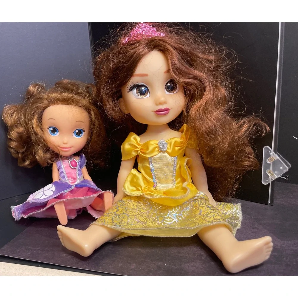 Disney Princess Belle Jakks Pacific Doll 14in & Sofia the First Doll Yellow‎
