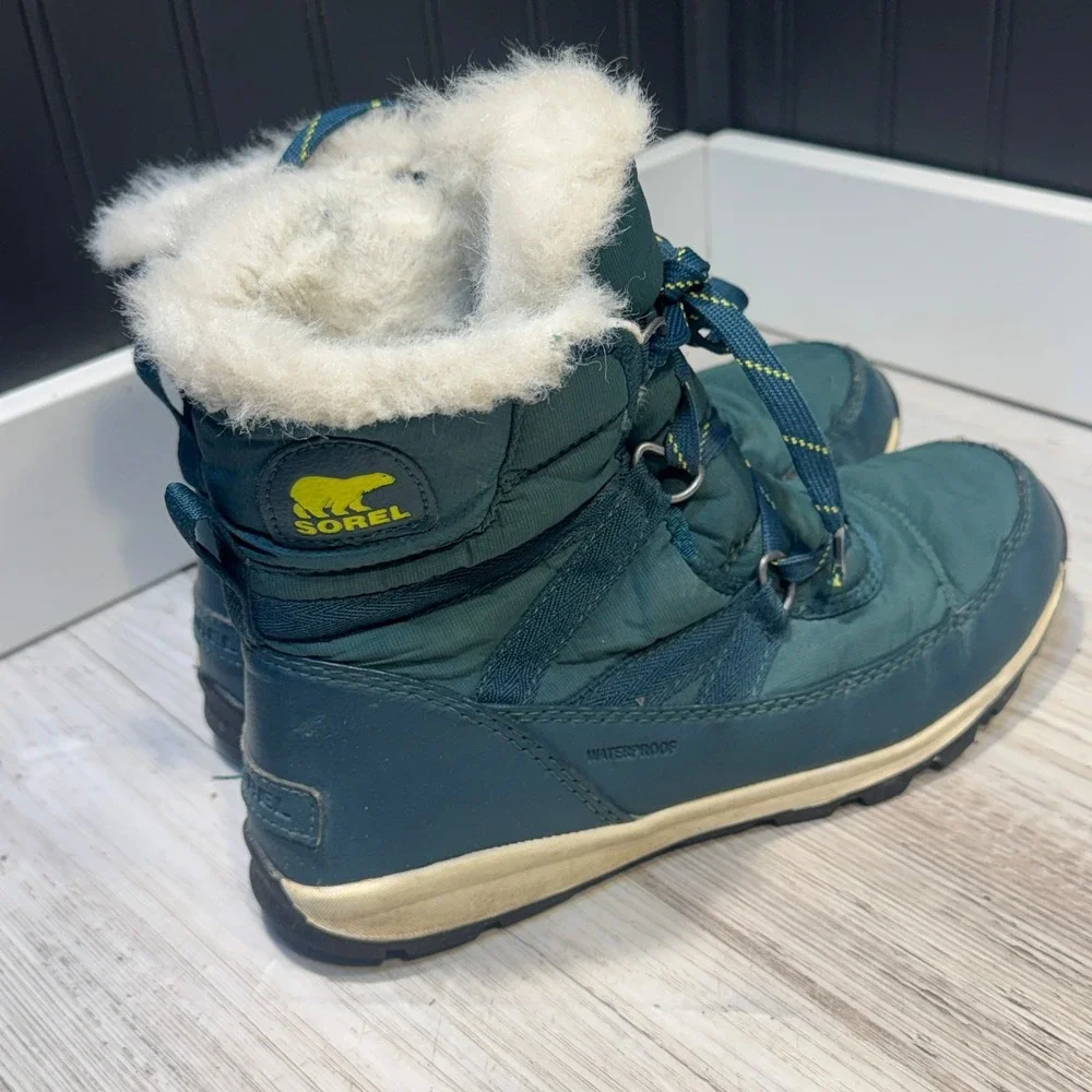 Sorel Womens Boots Size 8 Whitney Green‎ Fur Waterproof Winter NL2776-375