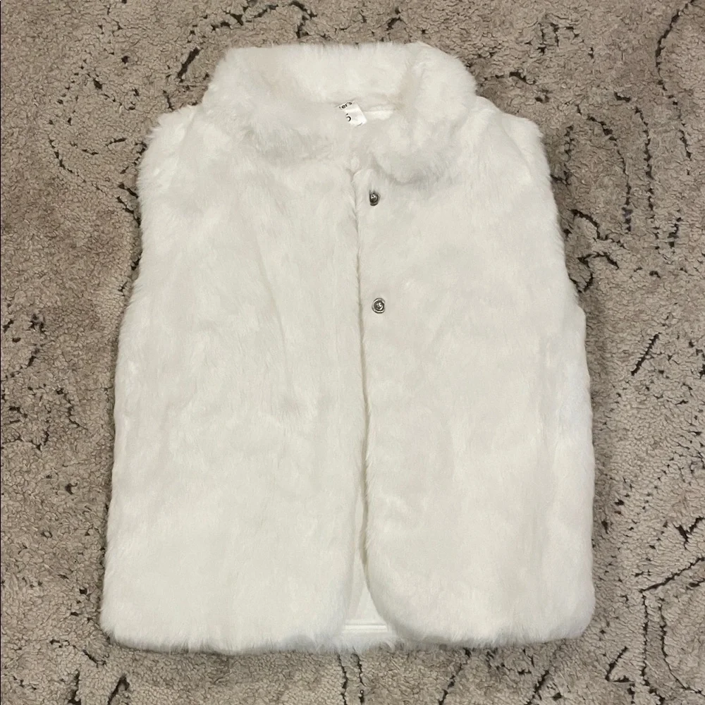 Carter's White Furry Vest for Kids