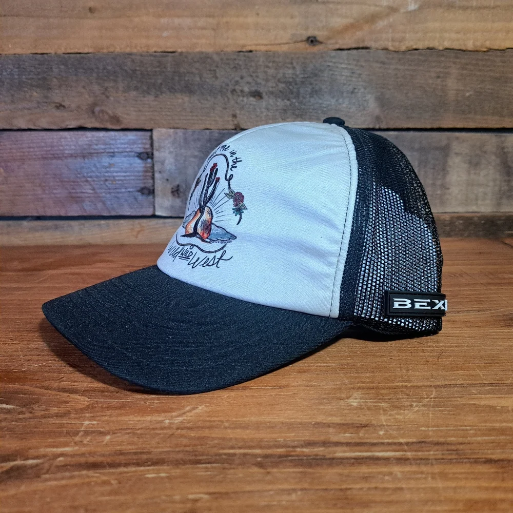 Womens Bex Sunglasses Baseball Cap Black and White Meet Me In The Wild Wild West