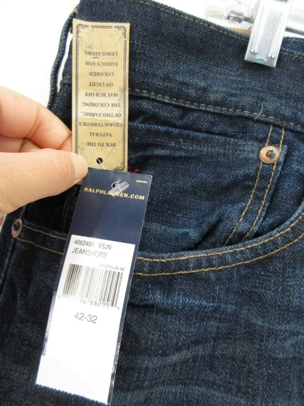 Polo Ralph Lauren Jeans 42X32 Varick Slim 625 Selvedge Straight Denim