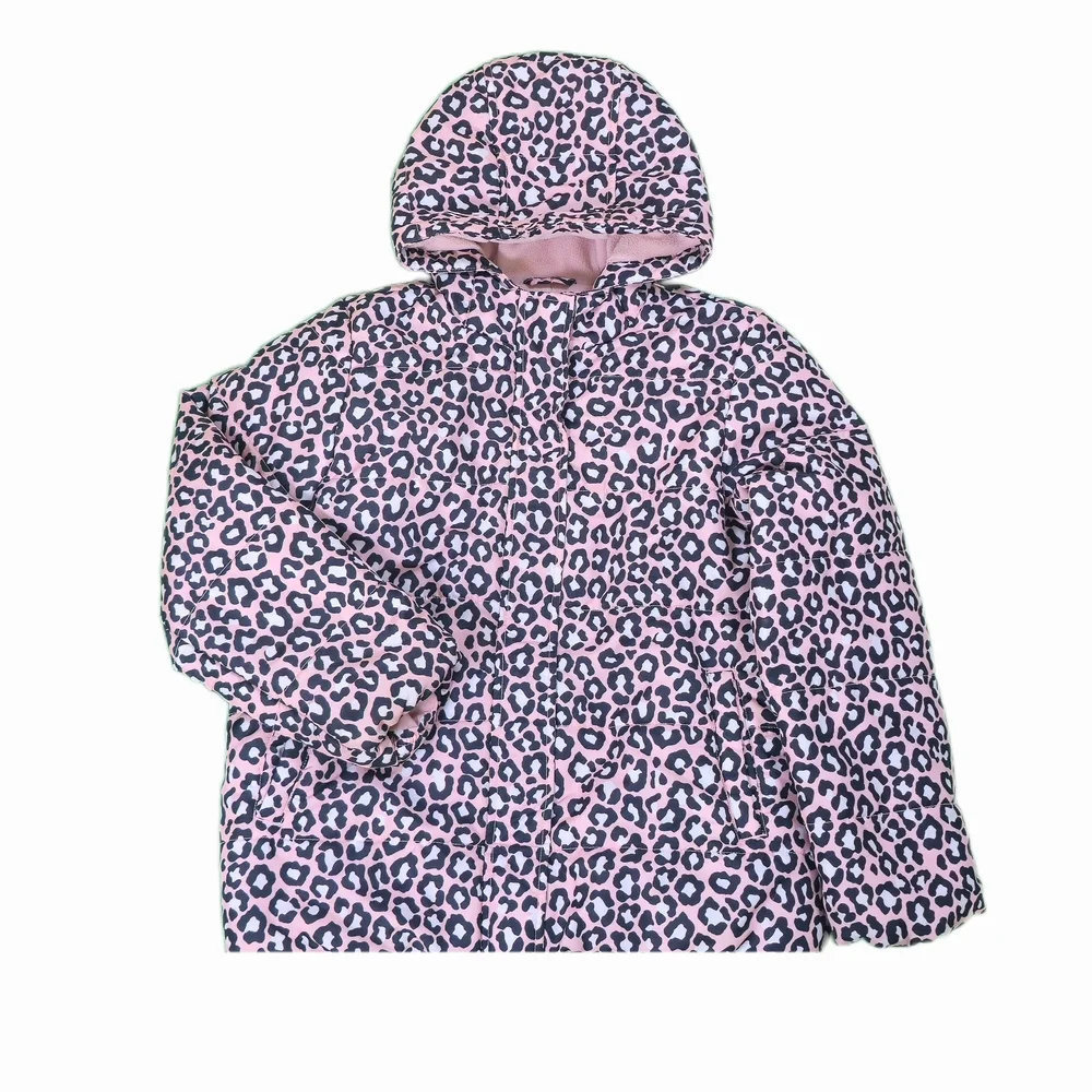 Place Pink and‎ Black Leopard Kids Puffer Jacket