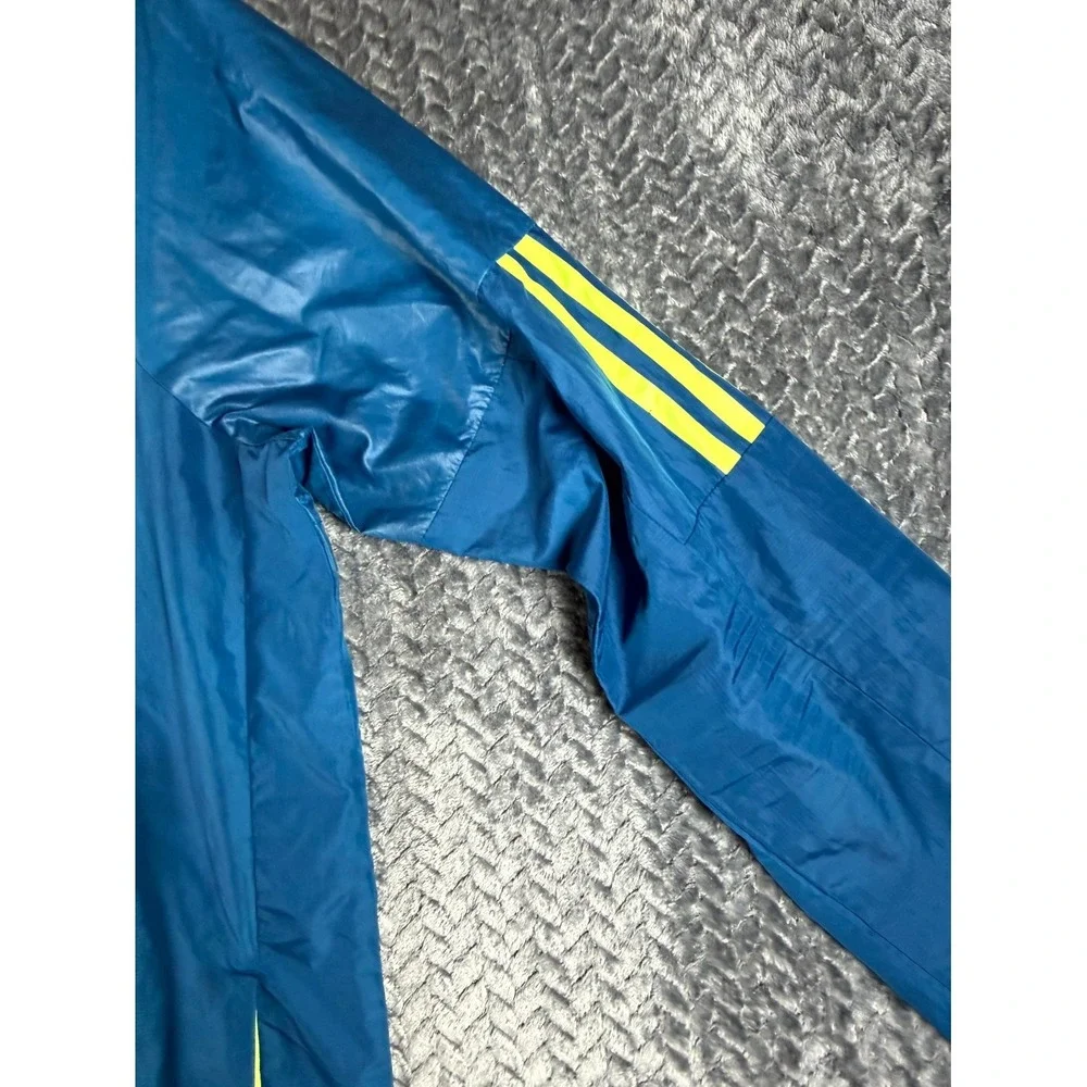 Adidas Sport 2 Street Windbreaker Jacket Mens Large‎ 3 Stripe Hooded Full Zip