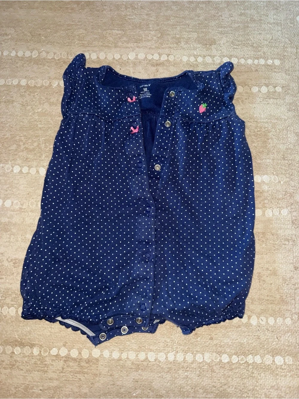 Carter's‎ Navy Blue Polka Dot Baby Romper