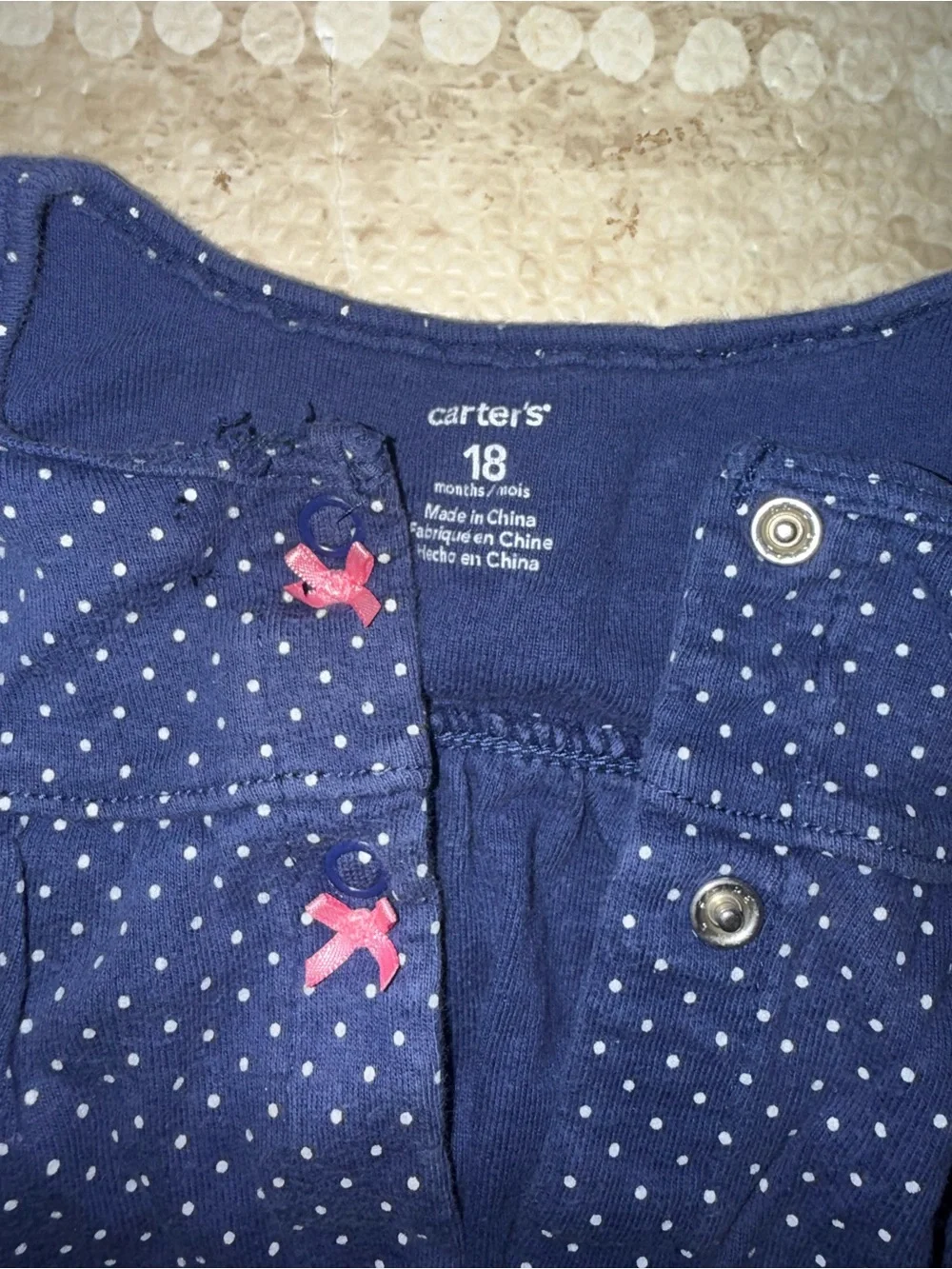 Carter's‎ Navy Blue Polka Dot Baby Romper