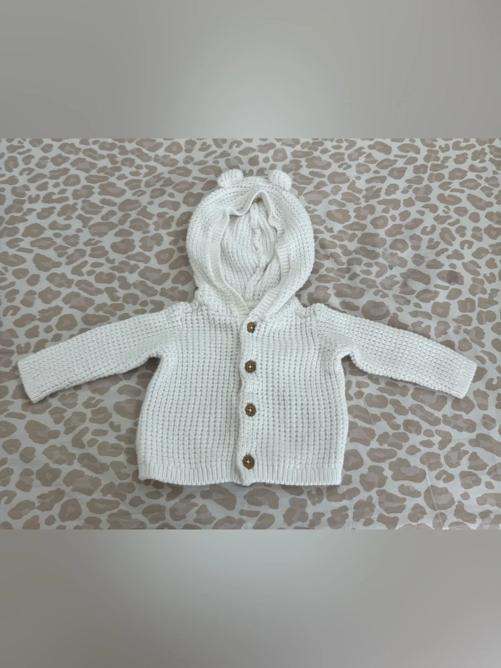 Carter’s knit hooded cardigan sweater with bear ears