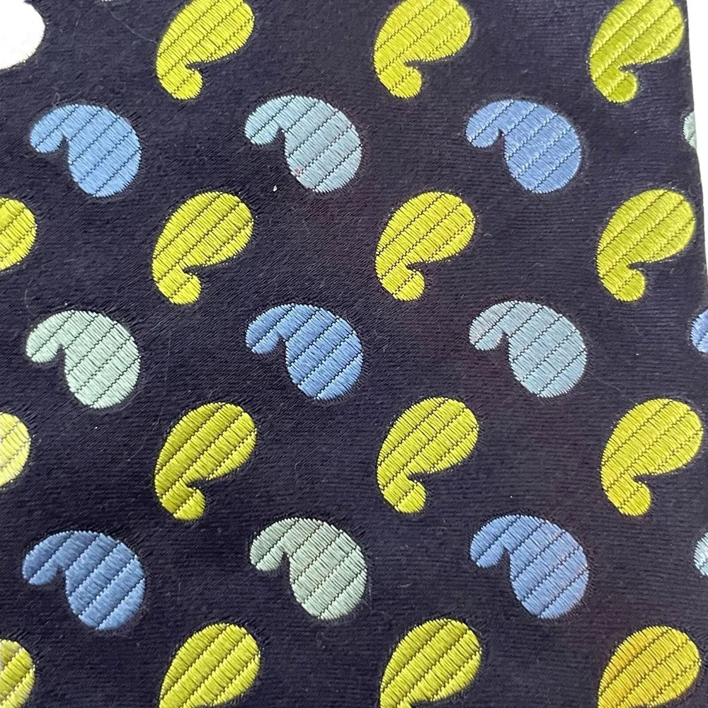 Ted Baker Men's Necktie 100% Silk Colorful‎ Blue Green Turquoise Paisley