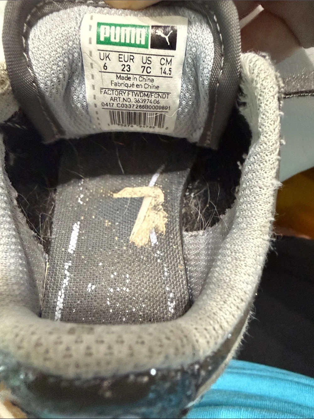 Puma Kids Glitter Velcro Sneakers in Silver and White