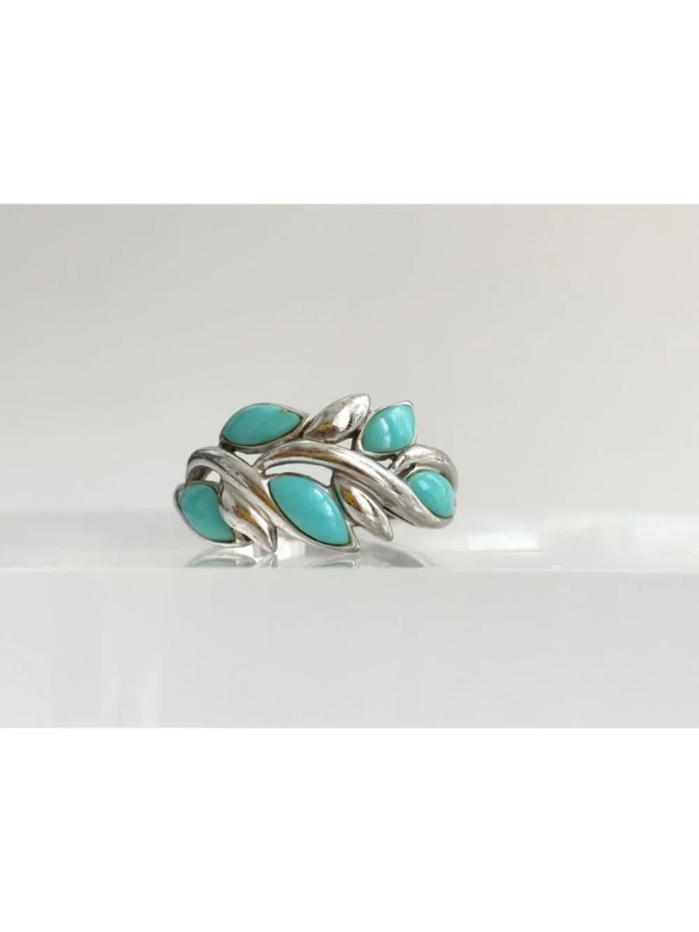 Southwest Sleeping Beauty Turquoise Sterling Silver 925 Vintage Ring - sz 9