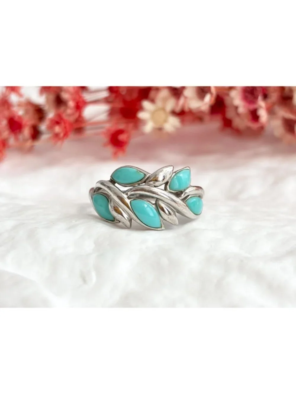 Southwest Sleeping Beauty Turquoise Sterling Silver 925 Vintage Ring - sz 9