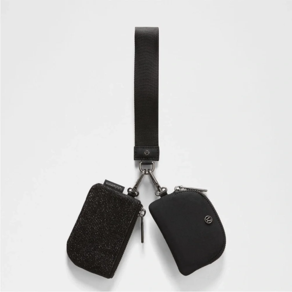 Lululemon Glitter Black Dual Pouch Wristlet