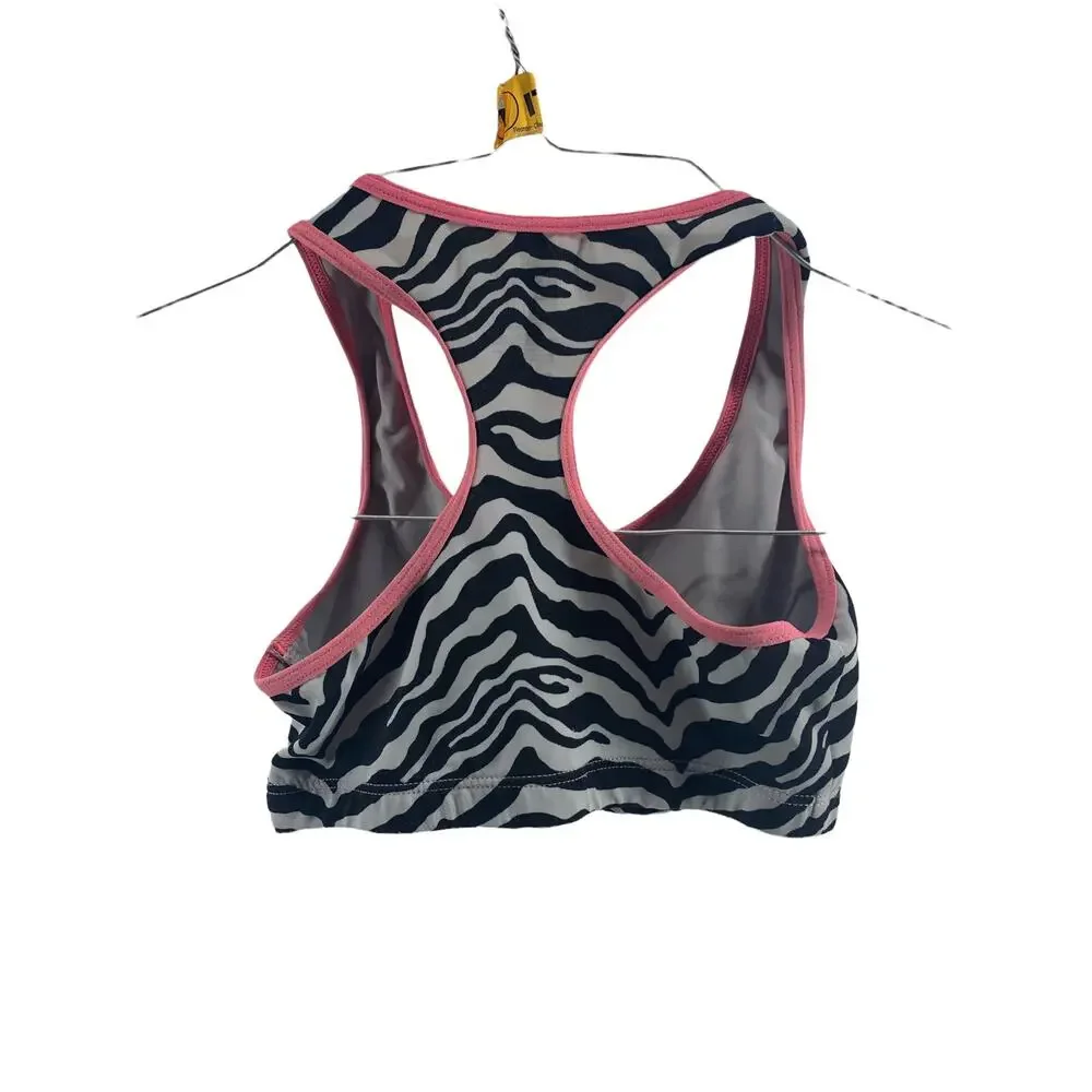 Justice Girls' Zebra Print Racerback Athletic Sports Bra Youth Size 6/7