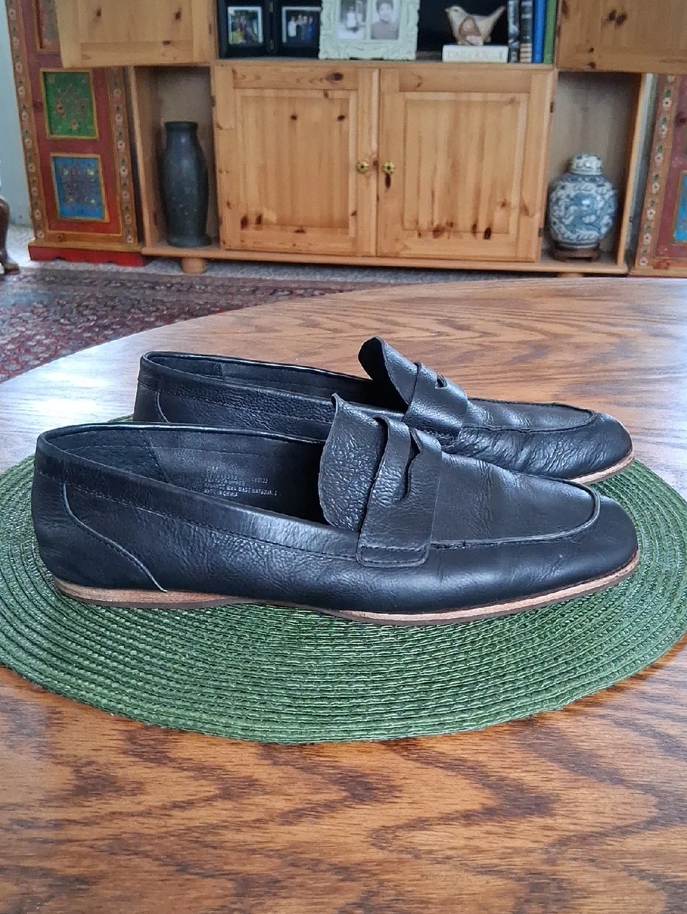 Kork-Ease Pisa Black Leather Square Toe Academia Preppy Loafers Size 8