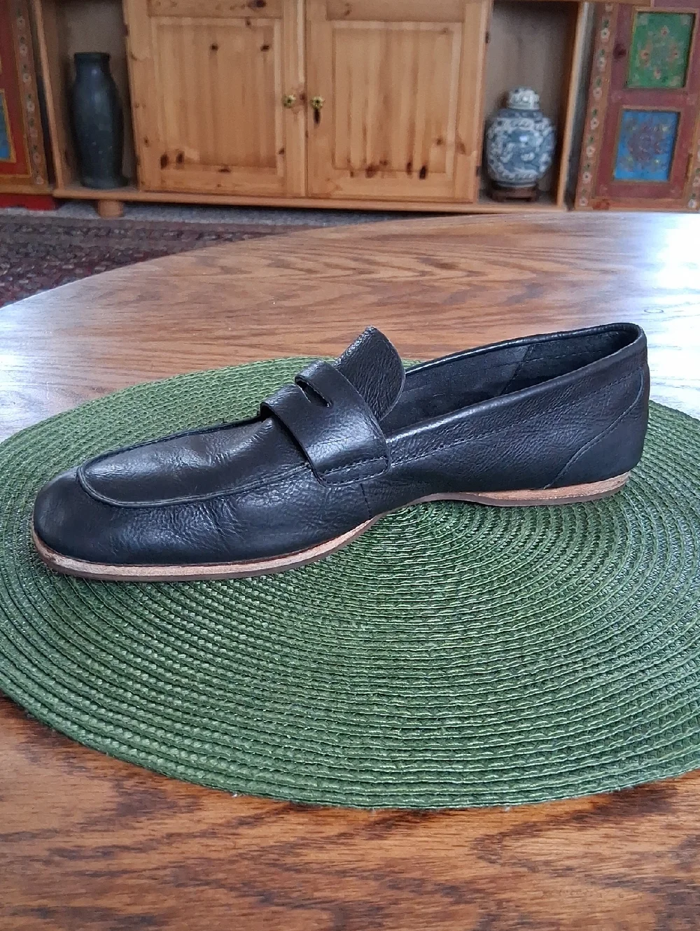 Kork-Ease Pisa Black Leather Square Toe Academia Preppy Loafers Size 8