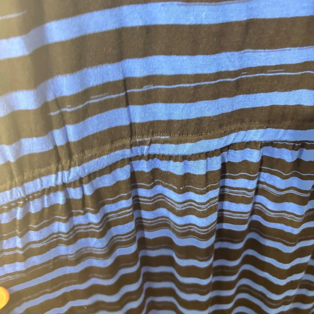 Michael Kors Womens Blue Black Striped Sleeveless Maxi Dress XL New‎