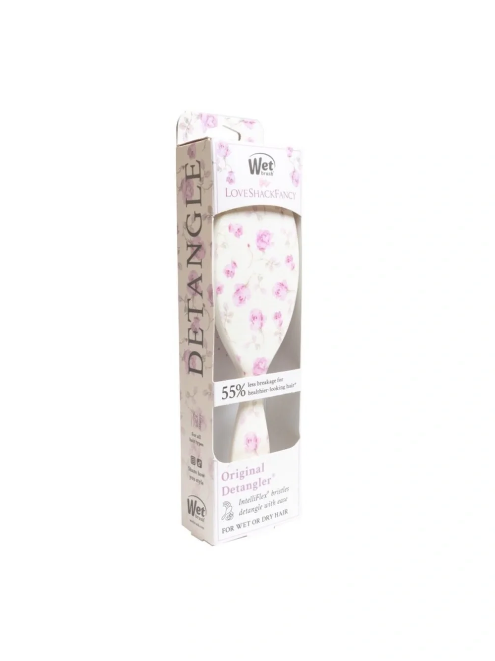 LoveShackFancy x Target WetBrush The Original Detangler Ribbon Rosa Hair Brush