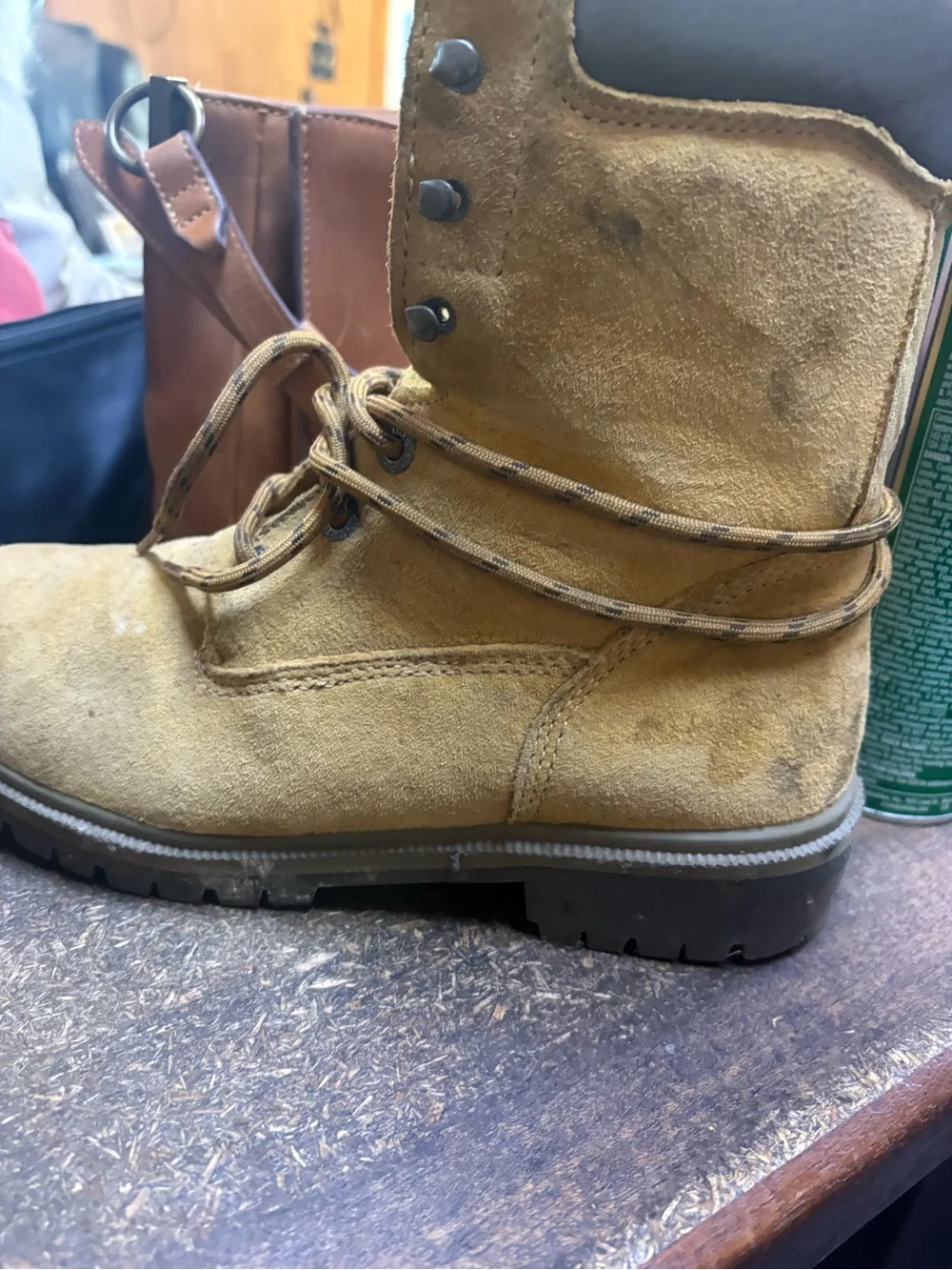 Wolverine Tan Suede Lace-Up Boots