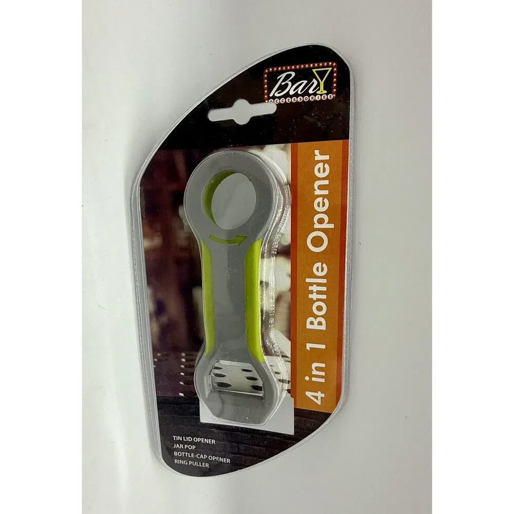 4-in-1 Grip Bottle Opener  Easily Opens Twist Caps Bottle Caps‎ Bar Accessories
