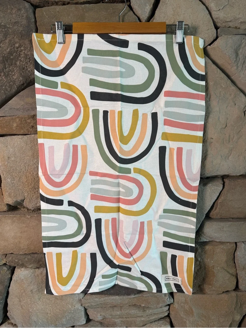 New🌟Anthropologie-Hali Hali - Rainbow Print Tea Towel - Multicolor