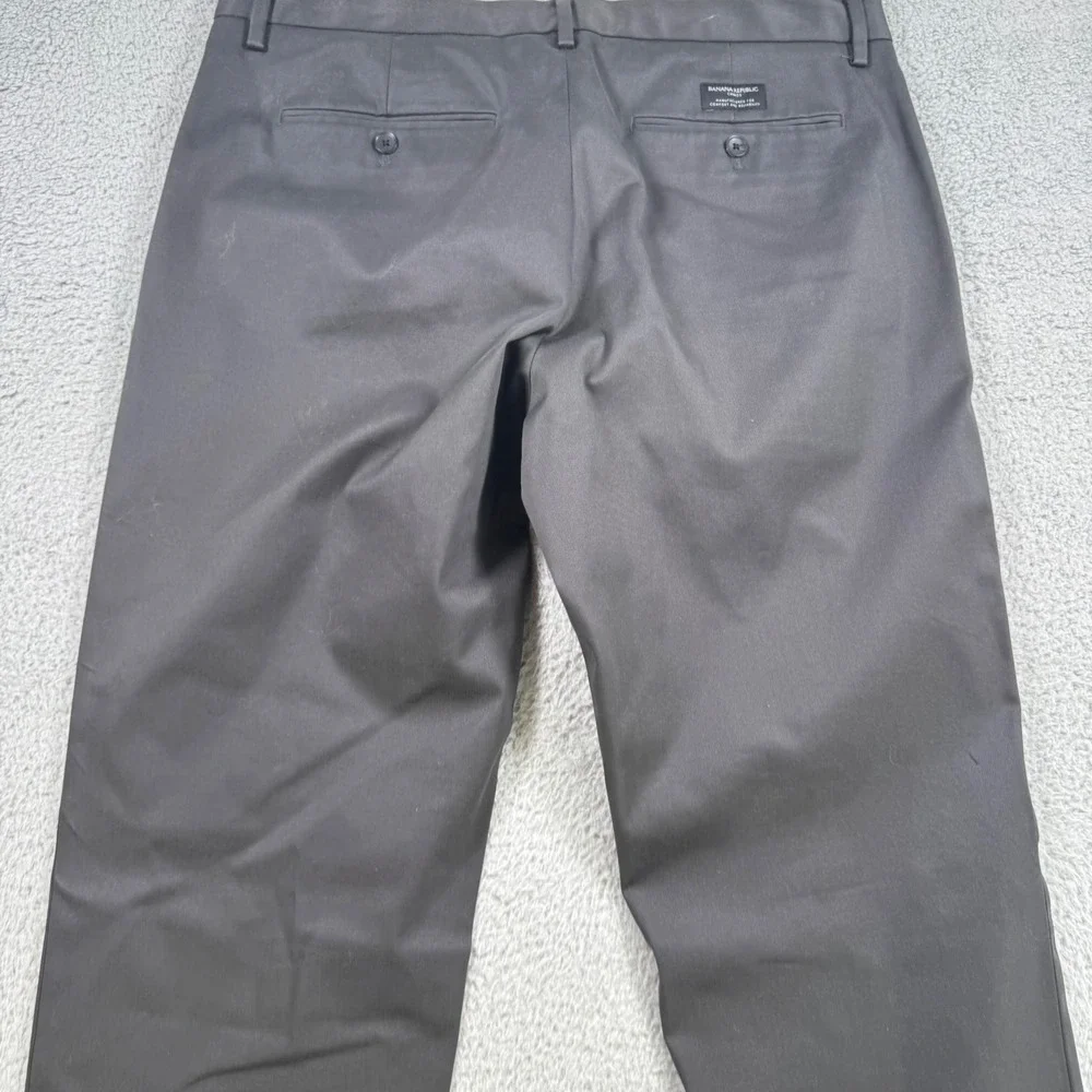 Banana‎ Republic Mens Tapered Fit Chino Pants 35x33 Dark Gray Stretch Cotton