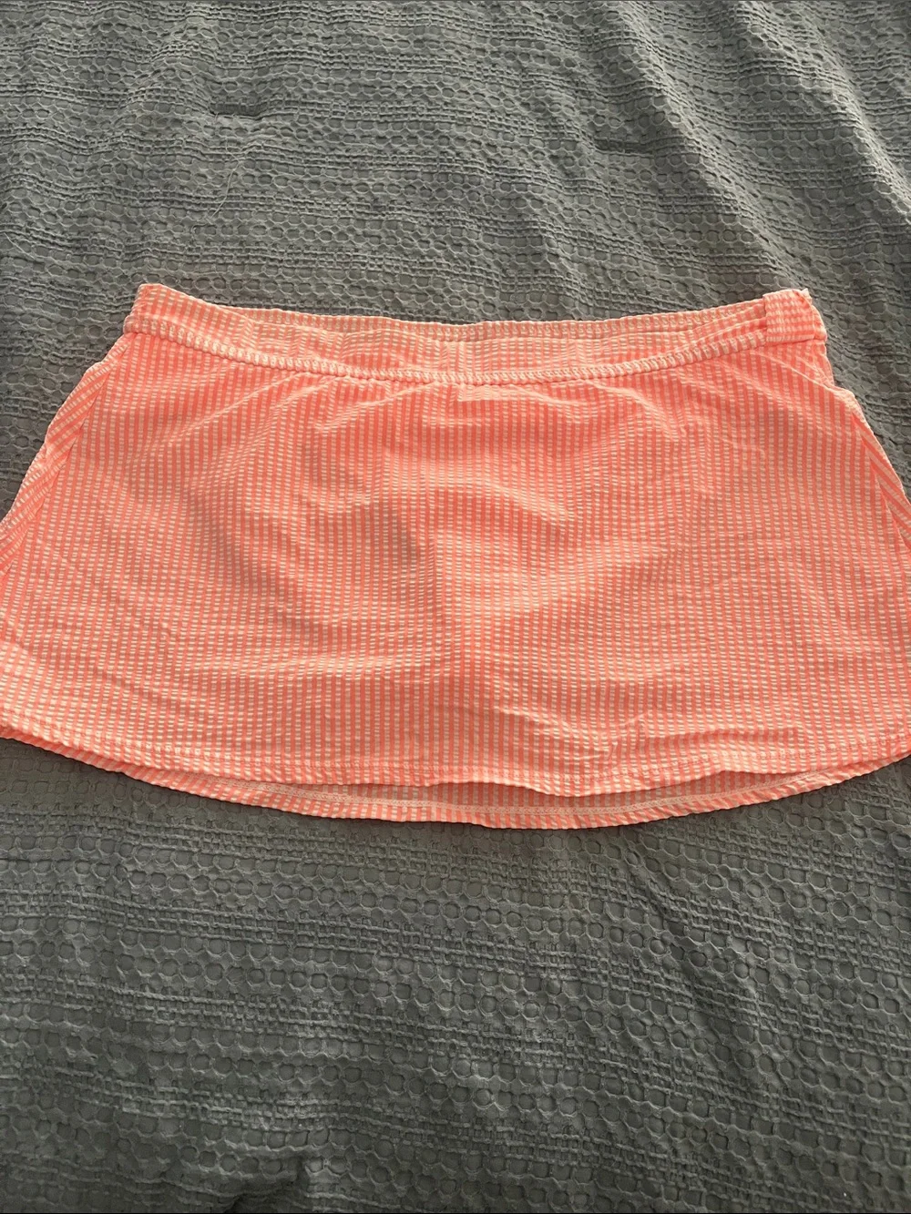 J. Crew Coral Seersucker Mini Swim Skirt