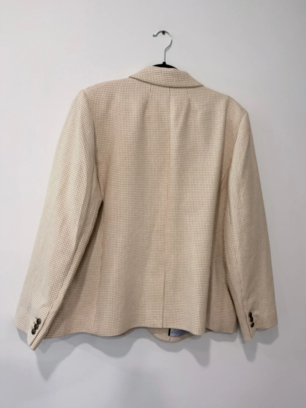 NWT J. Crew Houndstooth Single-Button Blazer Ivory British Khaki Women’s Size 22