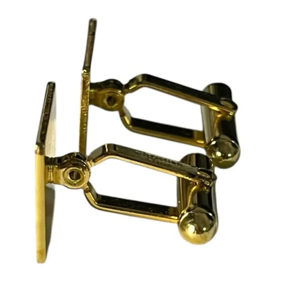 Christian Dior Rectangular gold-tone cufflinks linear design Vintage