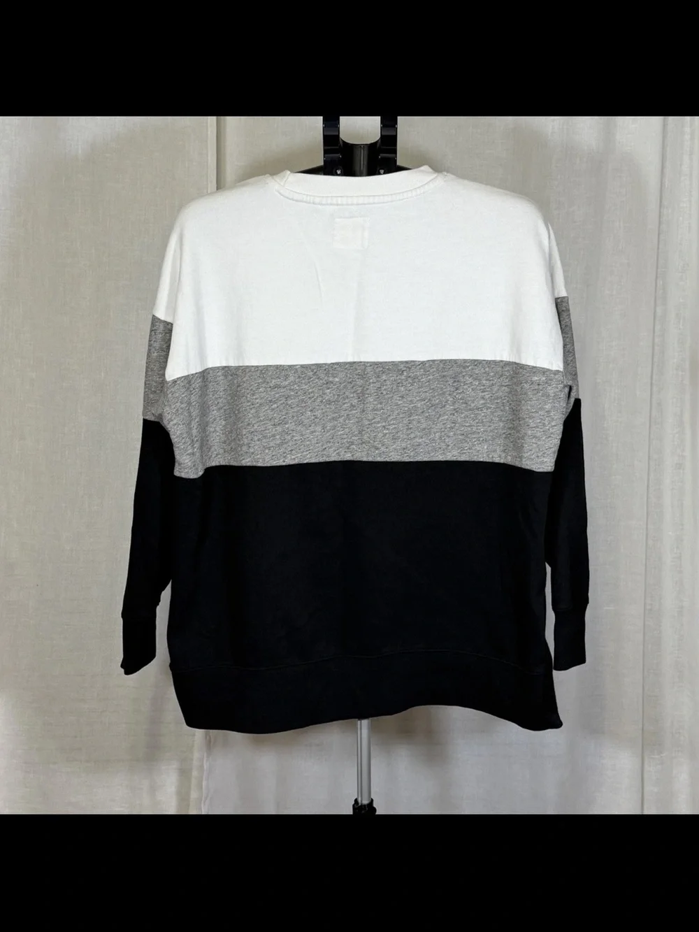 Unisex Colorblock Crewneck Sweatshirt - White/Gray/Black