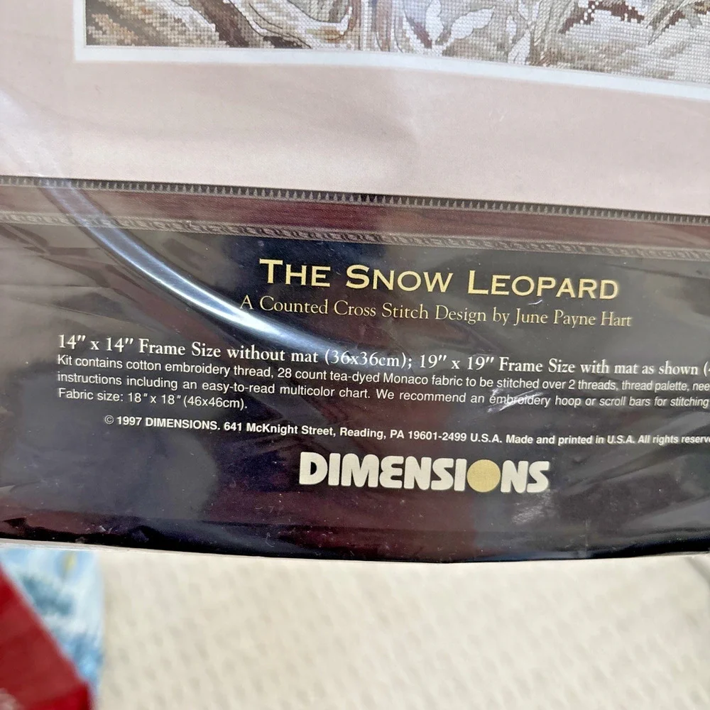 Dimensions The Gold Collection The Snow Leopard Counted Cross Stitch Kit #3835