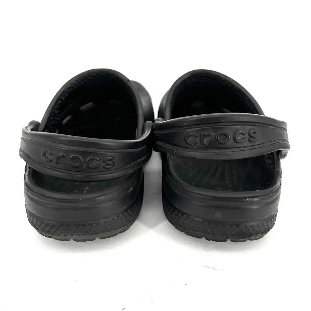 Crocs kids black rubber slip on‎ slingback clogs (9)