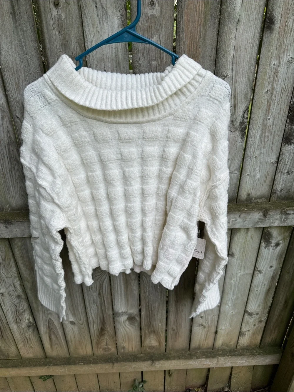 Free People NWT We The Free Care FP Soul Searcher Moc Sweater textured Ivory XS