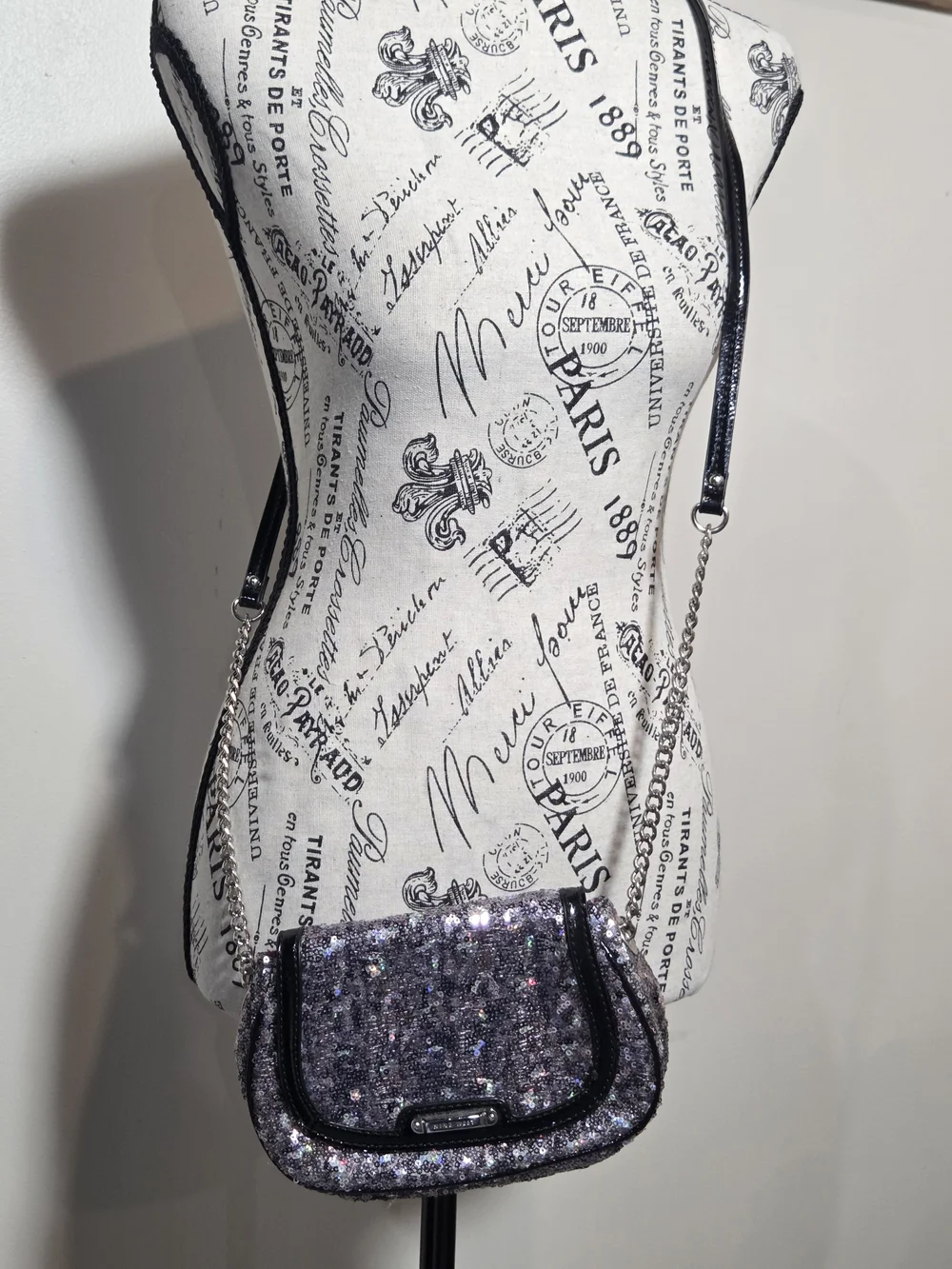 Nine West Silver Sequin Crossbody Bag