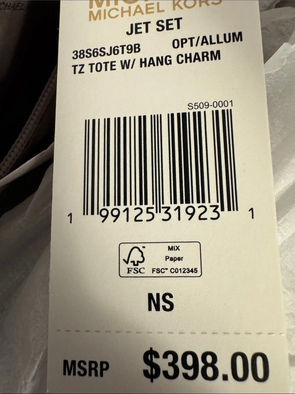 MICHAEL KORS White Logo Jet Set Tote Bag