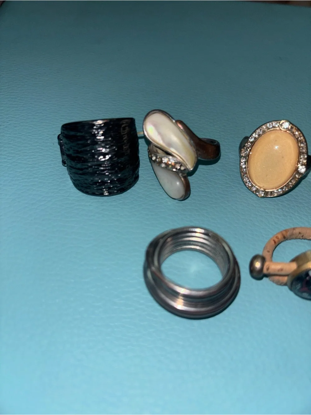 Assorted Fashion Ring Lot in Black, Red, Cream, Silver