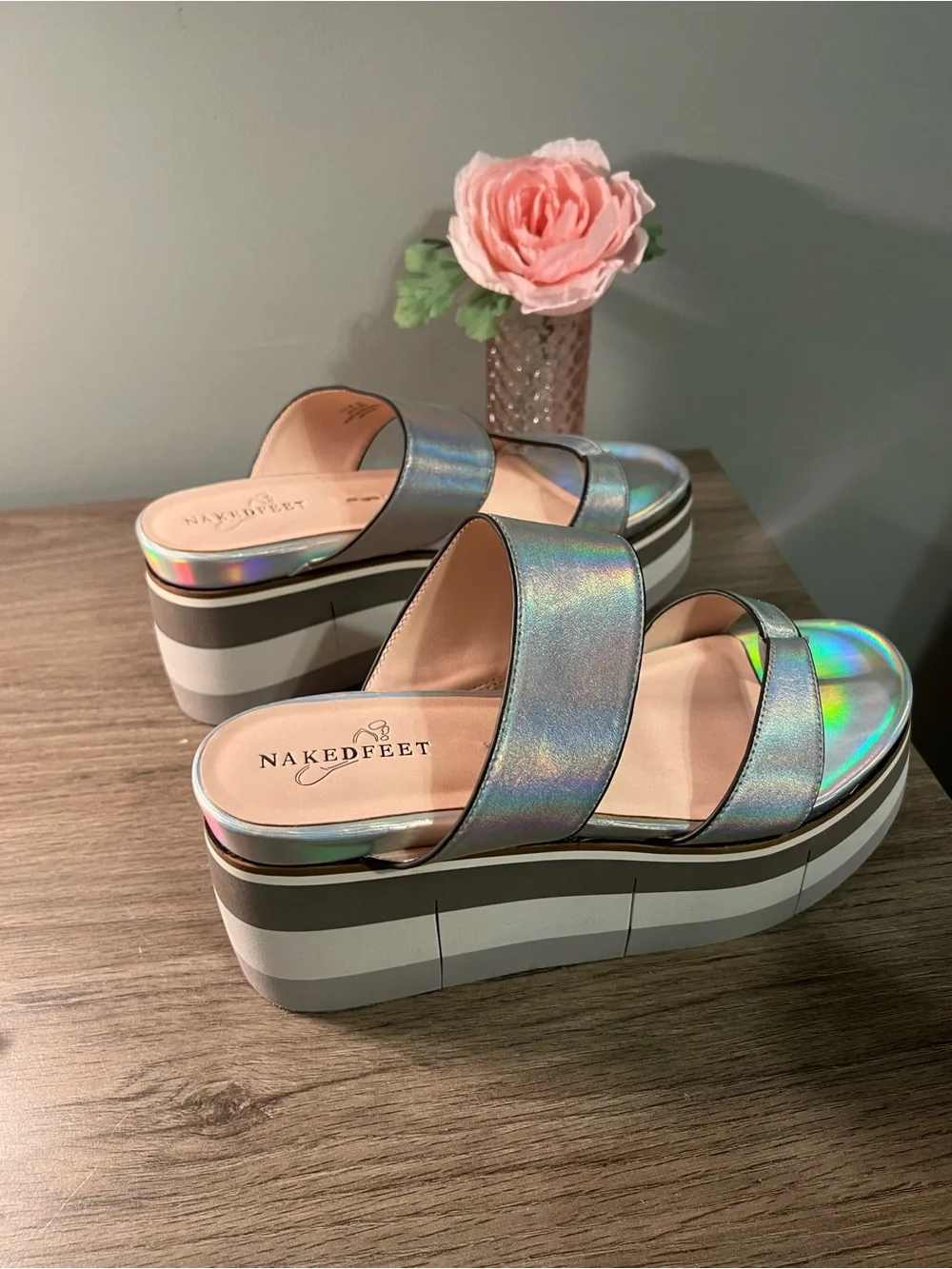 Naked Feet shiny holographic