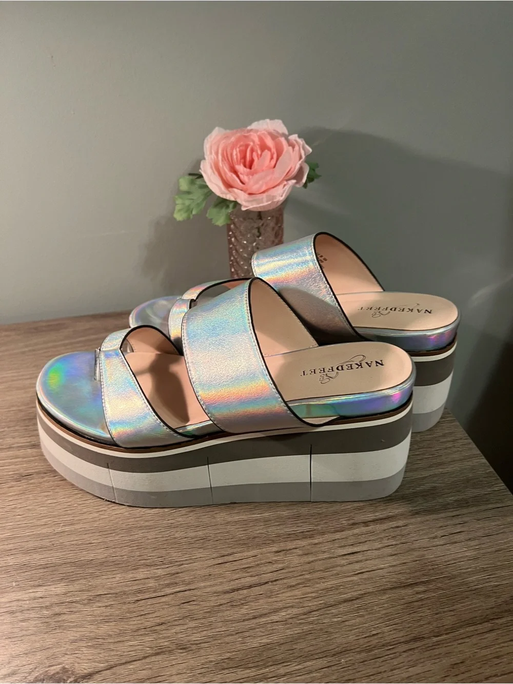 Naked Feet shiny holographic